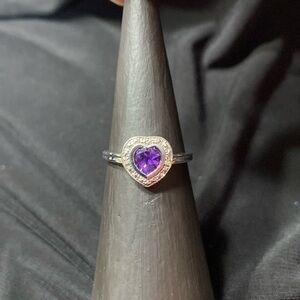 JTV Sterling Silver Amethyst heart ring!